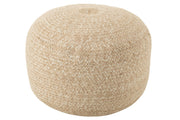 Poef Naturel Polyester Miami 50 cm 50x50x35 cm-Poefs-J-Line