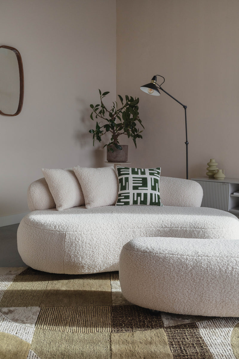 Poef Noxx Polyester, MDF Wit 120x46 cm-Fauteuils-Creating Home