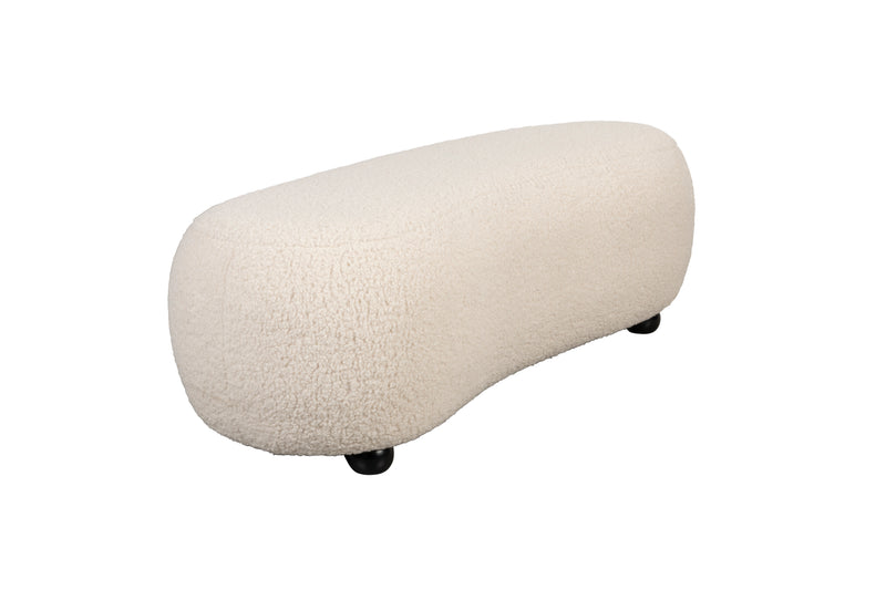 Poef Noxx Polyester, MDF Wit 120x46 cm-Fauteuils-Creating Home