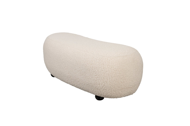 Poef Noxx Polyester, MDF Wit 120x46 cm-Fauteuils-Creating Home