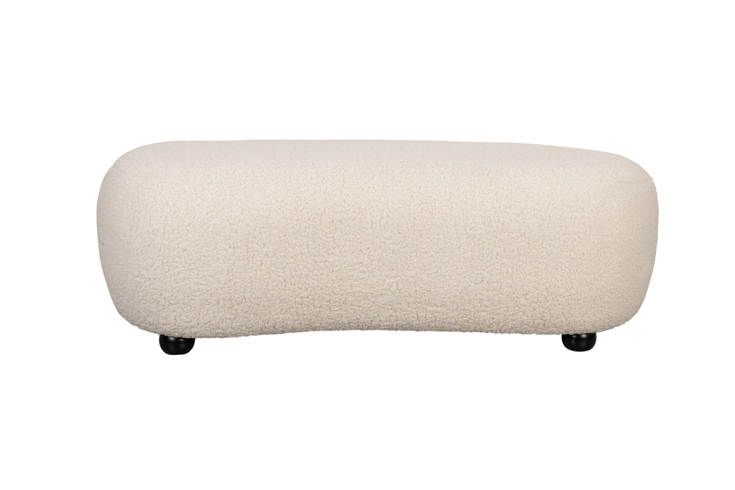 Poef Noxx Polyester, MDF Wit 120x46 cm-Fauteuils-Creating Home
