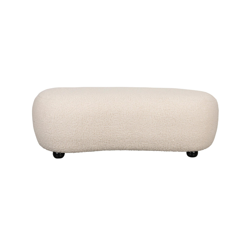 Poef Noxx Polyester, MDF Wit 120x46 cm-Fauteuils-Creating Home