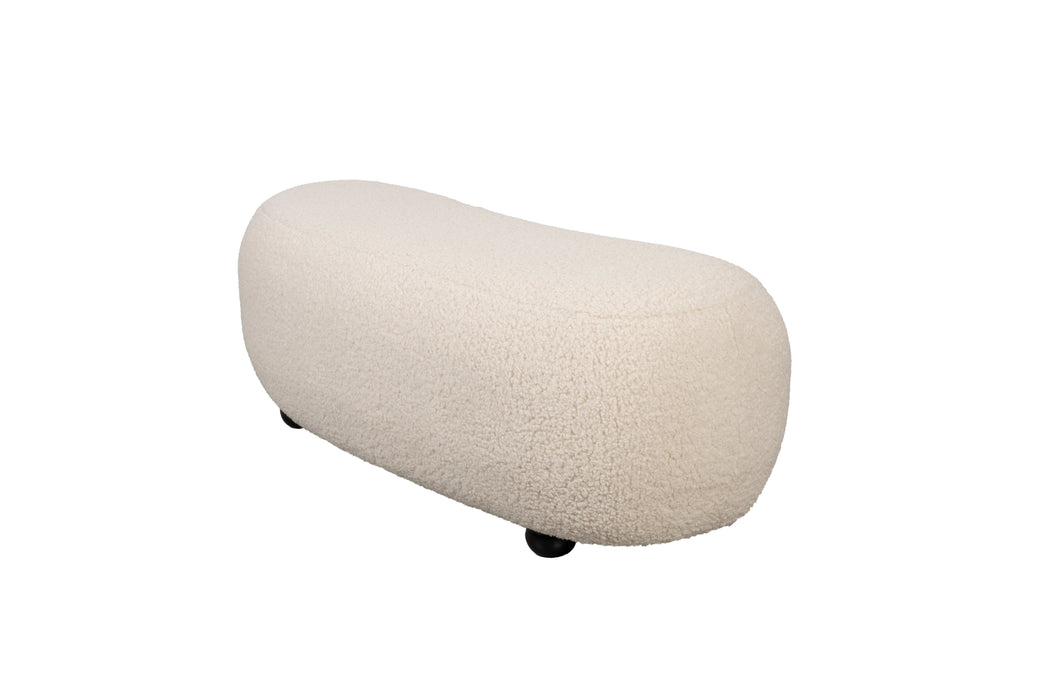 Poef Noxx Polyester, MDF Wit 120x46 cm-Poefs-Creating Home