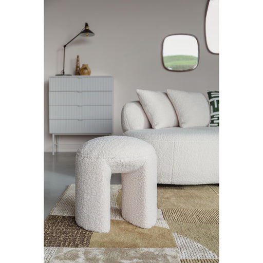 Poef Noxx Polyester, MDF Wit Ø42x46 cm-Krukken-Creating Home