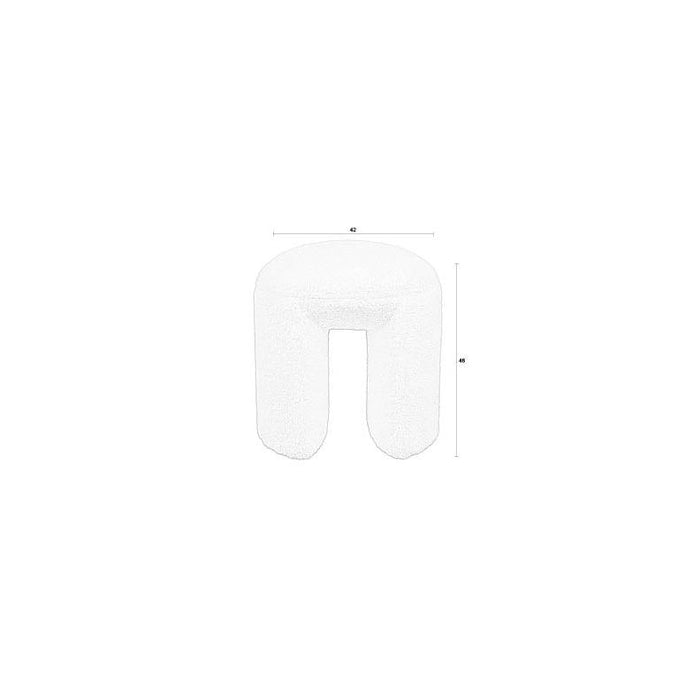 Poef Noxx Polyester, MDF Wit Ø42x46 cm-Krukken-Creating Home