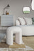 Poef Noxx Polyester, MDF Wit Ø42x46 cm-Krukken-Creating Home