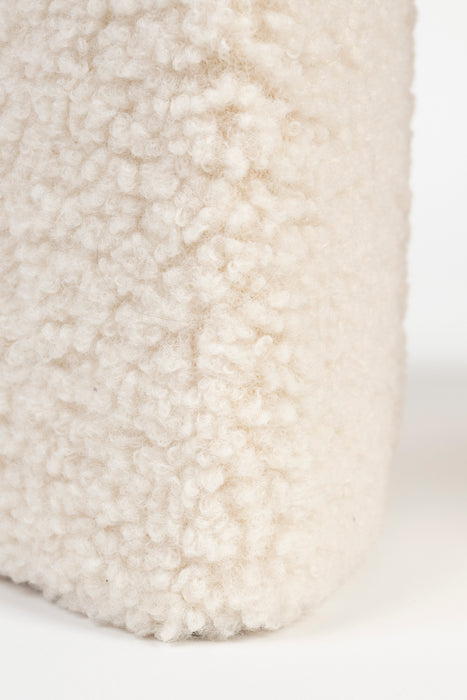 Poef Noxx Polyester, MDF Wit Ø42x46 cm-Poefs-Creating Home