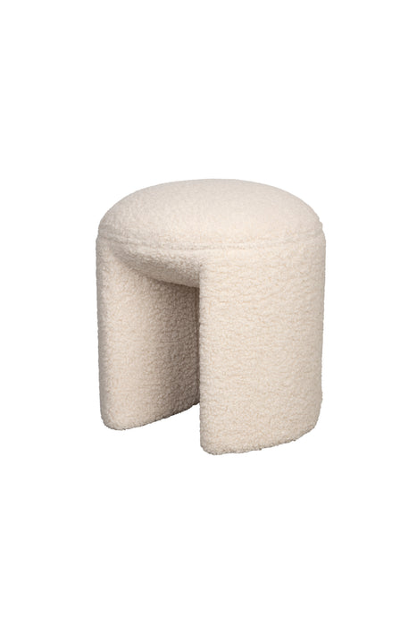 Poef Noxx Polyester, MDF Wit Ø42x46 cm-Poefs-Creating Home