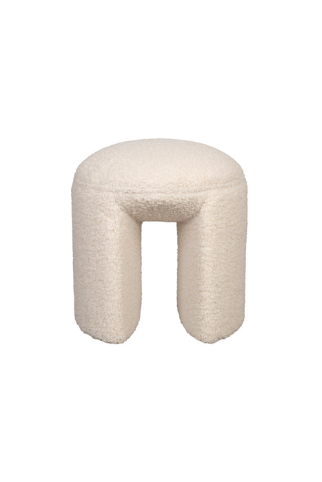 Poef Noxx Polyester, MDF Wit Ø42x46 cm-Poefs-Creating Home