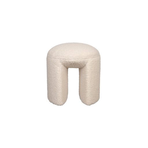 Poef Noxx Polyester, MDF Wit Ø42x46 cm-Poefs-Creating Home