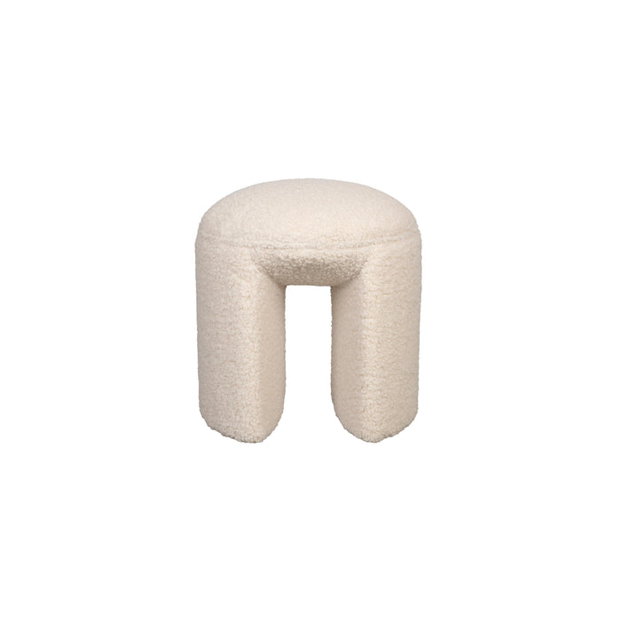 Poef Noxx Polyester, MDF Wit Ø42x46 cm-Poefs-Creating Home