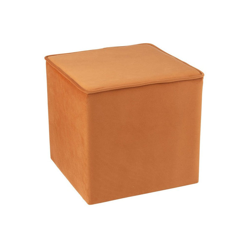 Poef Oker Velours Kubus J-Line 37 cm 37x37x37 cm-Poefs-J-Line