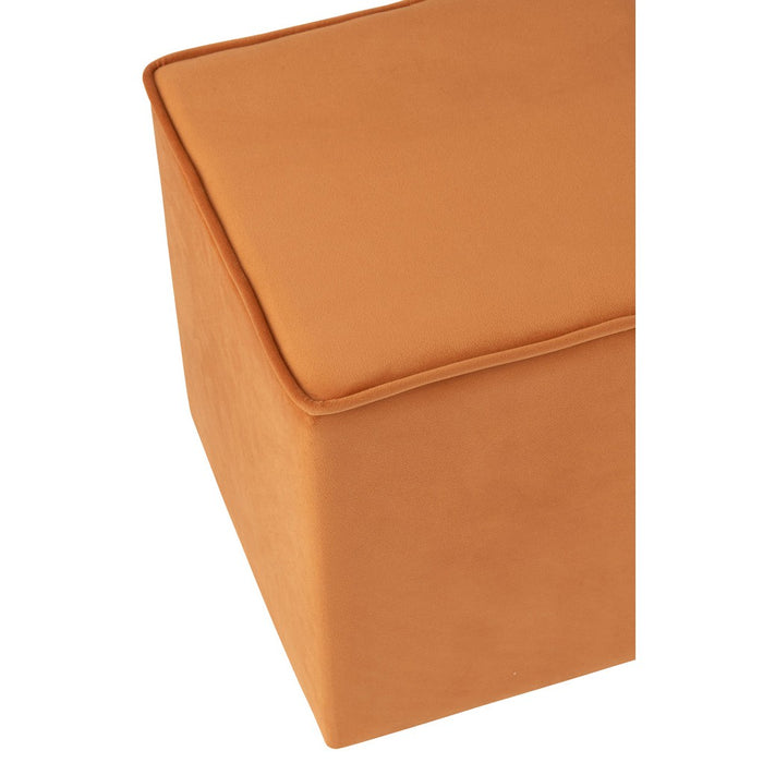 Poef Oker Velours Kubus J-Line 37 cm-Poefs-J-Line