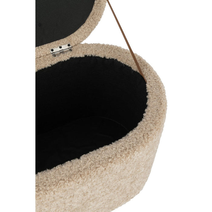 Poef Opslag Teddy Polyester Beige 40 cm 40x80x48 cm-Poefs-J-Line