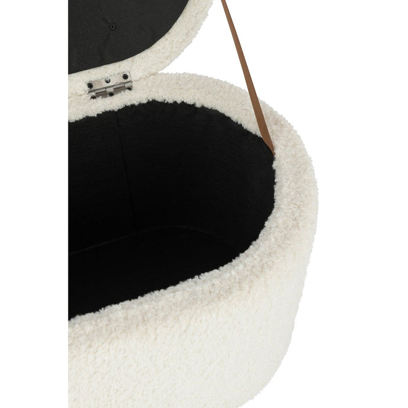 Poef Opslag Teddy Polyester Wit 40 cm 40x80x48 cm-Poefs-J-Line