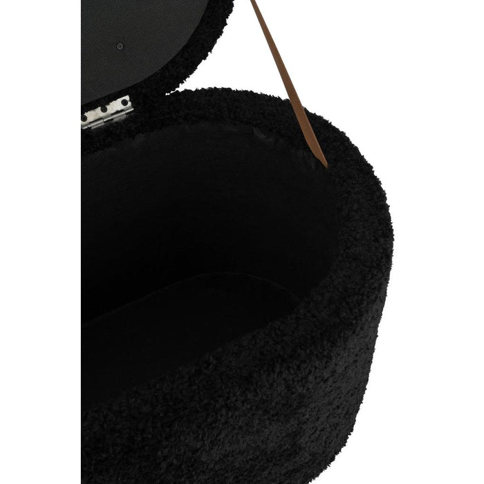 Poef Opslag Teddy Polyester Zwart 40 cm 40x80x48 cm-Poefs-J-Line