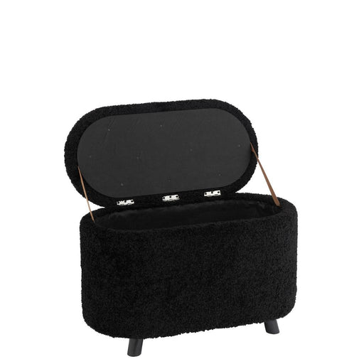 Poef Opslag Teddy Polyester Zwart 40 cm 40x80x48 cm-Poefs-J-Line