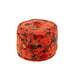 Poef Oranje Katoen Velvet Vogels Rond 40 cm-Poefs-J-Line