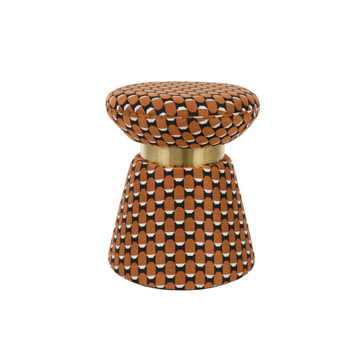 Poef Pin Metaal, Polyester, MDF Bruin Ø37x45 cm-Krukken-Creating Home