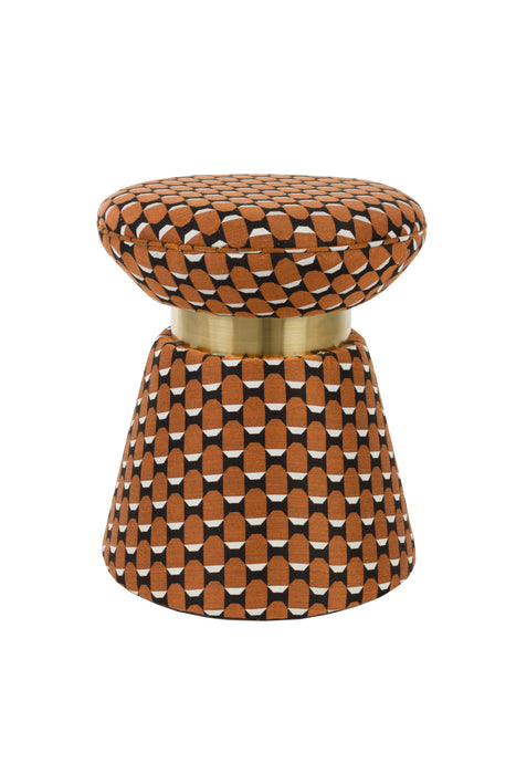 Poef Pin Metaal, Polyester, MDF Bruin Ø37x45 cm-Poefs-Creating Home
