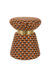 Poef Pin Metaal, Polyester, MDF Bruin Ø37x45 cm-Poefs-Creating Home