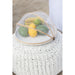 Poef Rond Wit Kunststof Geweven 50 cm - Uni-Poefen-J-Line