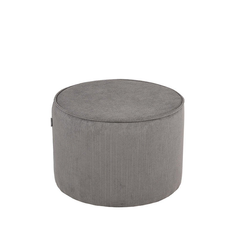 Poef Tibo Donkergrijs Ribcord - 55x55x40 cm-Poefs-LABEL51