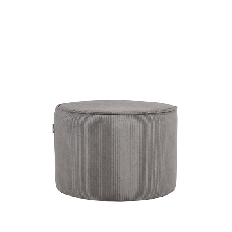 Poef Tibo Donkergrijs Ribcord - 55x55x40 cm-Poefs-LABEL51