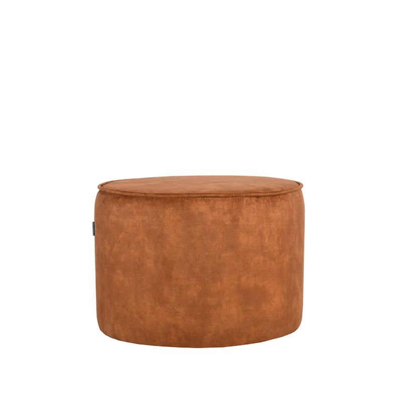 Poef Tibo Oker Velours 55 cm Rond 55x55x40 cm-Poefs-LABEL51