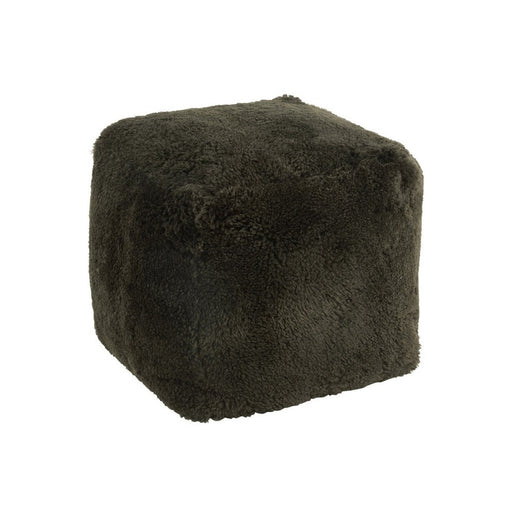 Poef Vierkant schapenvel groen-Poefs-J-Line