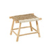 Poef Waverly Teakhout Naturel/Wit 38 cm 38x60x45 cm-Poefs-J-Line