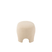 Poef Wit Gebreid Stof en Hout 41 cm 41x55x37 cm-Poefs-J-Line