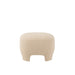 Poef Wit Gebreid Stof en Hout 41 cm-Poefs-J-Line