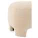 Poef Wit Gebreid Stof en Hout 41 cm-Poefs-J-Line