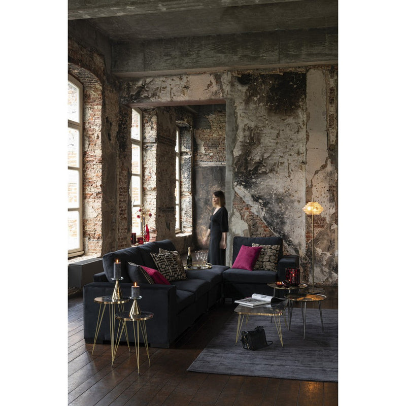 Poef Zwart Velvet Ottoman 100 cm 100x113x60 cm-Poefs-J-Line