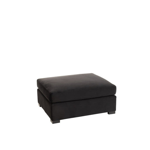 Poef Zwart Velvet Ottoman 100 cm-Poefen-J-Line