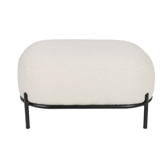 Polly Hocker Teddy Ivoor Crème Stof 66 cm-Poefen-Creating Home