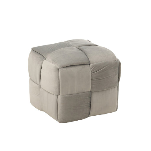 Pouf 1-Person Textiel | Hout Light Grey-Poefs-J-Line