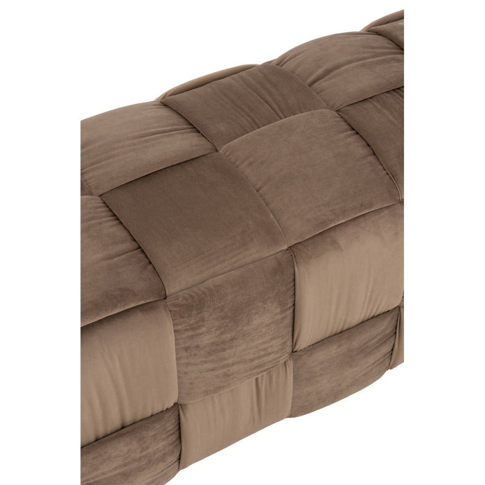 Pouf 3-Person Textiel | Hout Brown-Poefs-J-Line