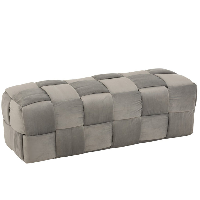 Pouf 3-Person Textiel | Hout Light Grey-Poefs-J-Line