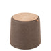 Pouf | Bijzettafel Rond Textiel | Hout Brown-Poefs-J-Line