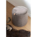 Pouf | Bijzettafel Rond Textiel | Hout Brown-Poefs-J-Line