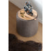 Pouf | Bijzettafel Rond Textiel | Hout Brown-Poefs-J-Line