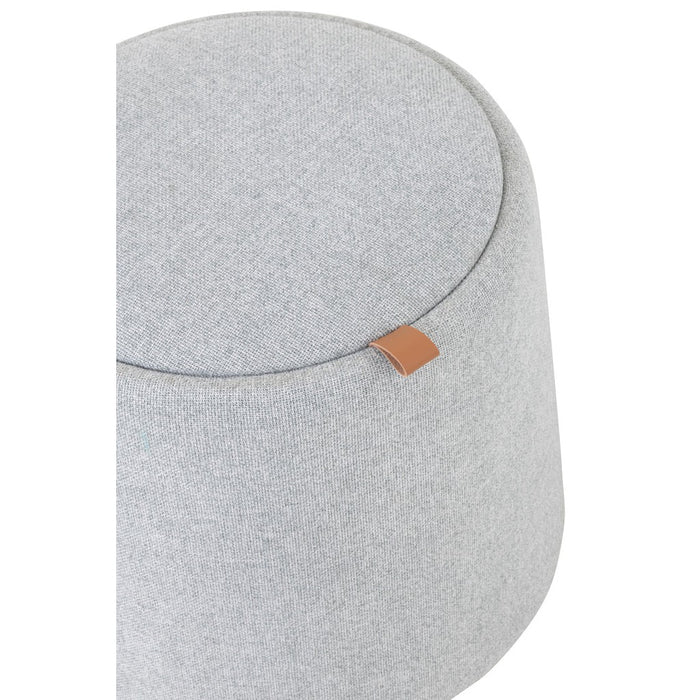 Pouf | Bijzettafel Rond Textiel | Hout Light Grey-Poefs-J-Line