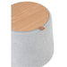 Pouf | Bijzettafel Rond Textiel | Hout Light Grey-Poefs-J-Line