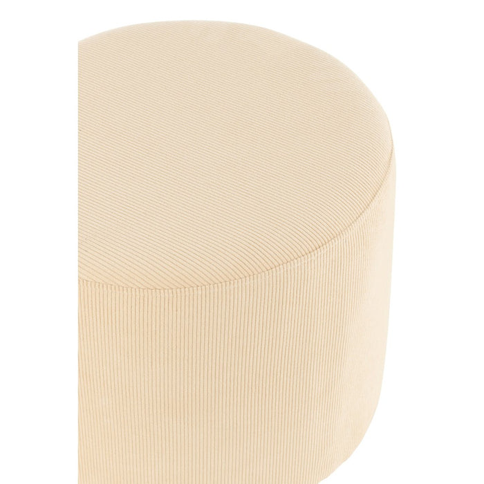 Pouf Corduroy Velvet Creme-Poefs-J-Line