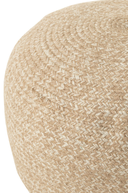 Pouf Miami Outdoor Poly Natural/White-Poefs-J-Line