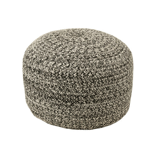 Pouf Miami Outdoor Poly Zwart | Wit-Poefs-J-Line