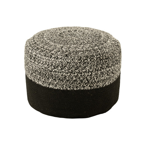 Pouf Miami Strip Outdoor Poly Zwart | Wit-Poefs-J-Line