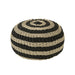 Pouf Rond Strepen Woven Plastic Zwart | Natuurlijk-Poefs-J-Line